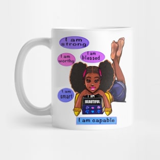 Top 10 best Positivity Positive Affirmation Self love Affirmations African American girl black woman motivational inspirational words Mug